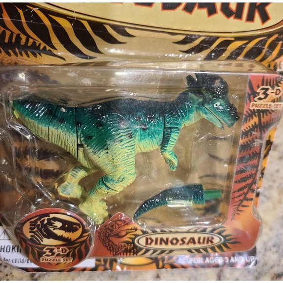 2~ Greenbrier International Vintage Dinosaur 3D Puzzles and Bag of Figures - Picture 3 of 7